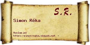 Simon Réka névjegykártya